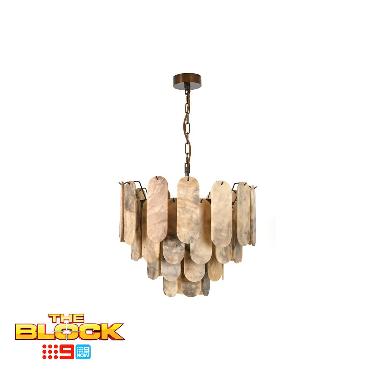 Made by Mayfair Vinci 12 Light Chandelier Pendant or Close-To-Ceiling Fitting in Bronze with Hazel Alabaster-img-1