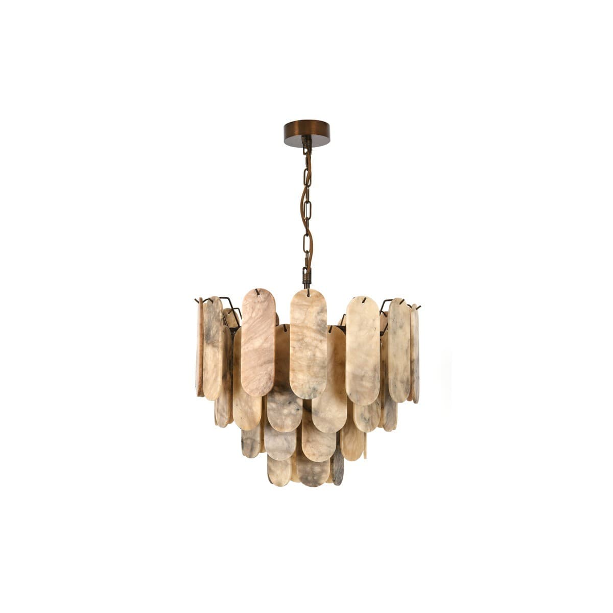 Made by Mayfair Vinci 12 Light Chandelier Pendant or Close-To-Ceiling Fitting in Bronze with Hazel Alabaster-img-2