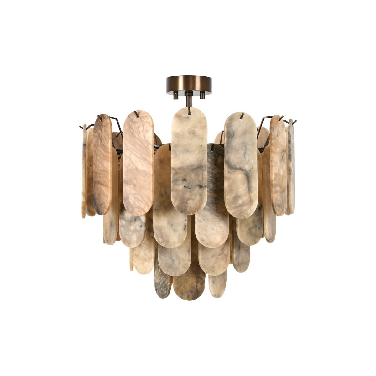 Made by Mayfair Vinci 12 Light Chandelier Pendant or Close-To-Ceiling Fitting in Bronze with Hazel Alabaster-img-3