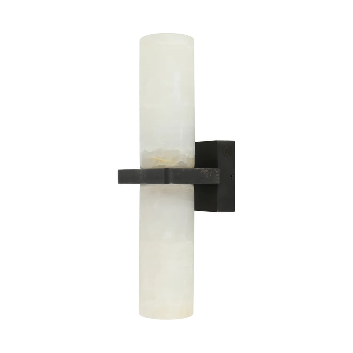 Made By Mayfair Seaside Una 2 Light Wall Bracket in Aged Solid Bronze with White Jade Stone Shades-img-2